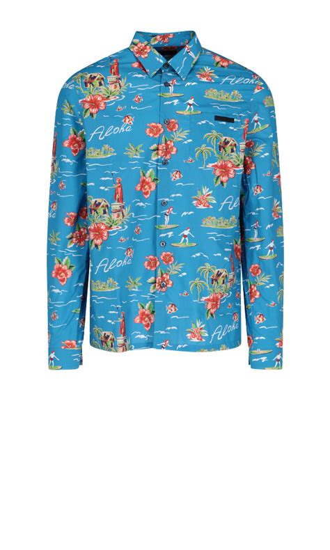 prada t shirt basic|Prada hawaiian shirts.